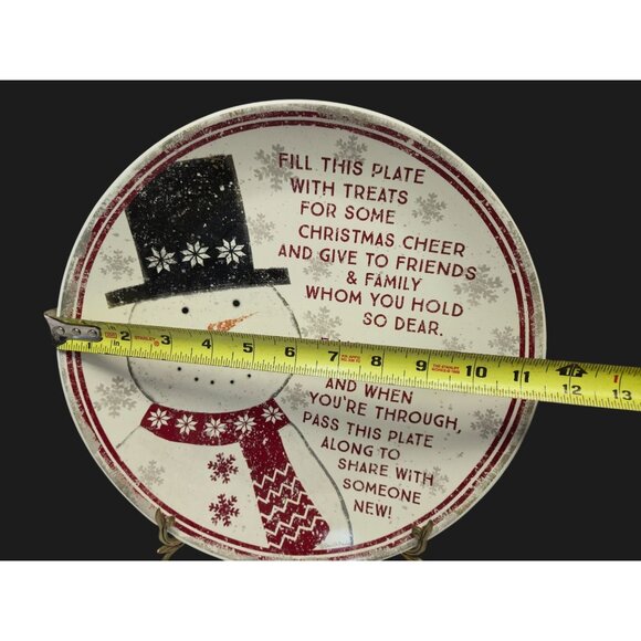 Snowman Christmas giving Plate Holiday party platter Primitives by Kathy cookies - Picture 8 of 8